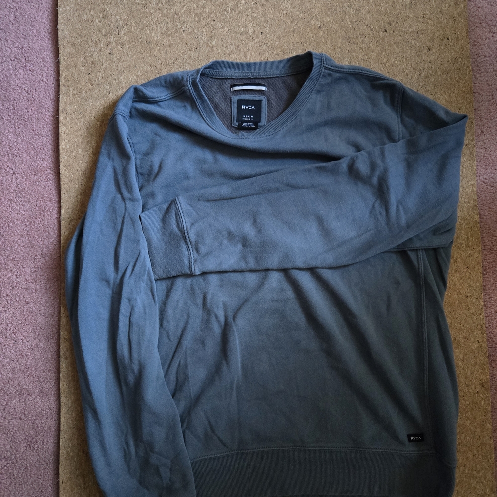 RVCA Classic Crew Crewneck Sweatshirt Men's M - Medium In Slate Blue/Green